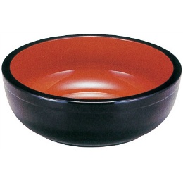 306-16 8.5寸ジャンボ麺鉢 黒内朱